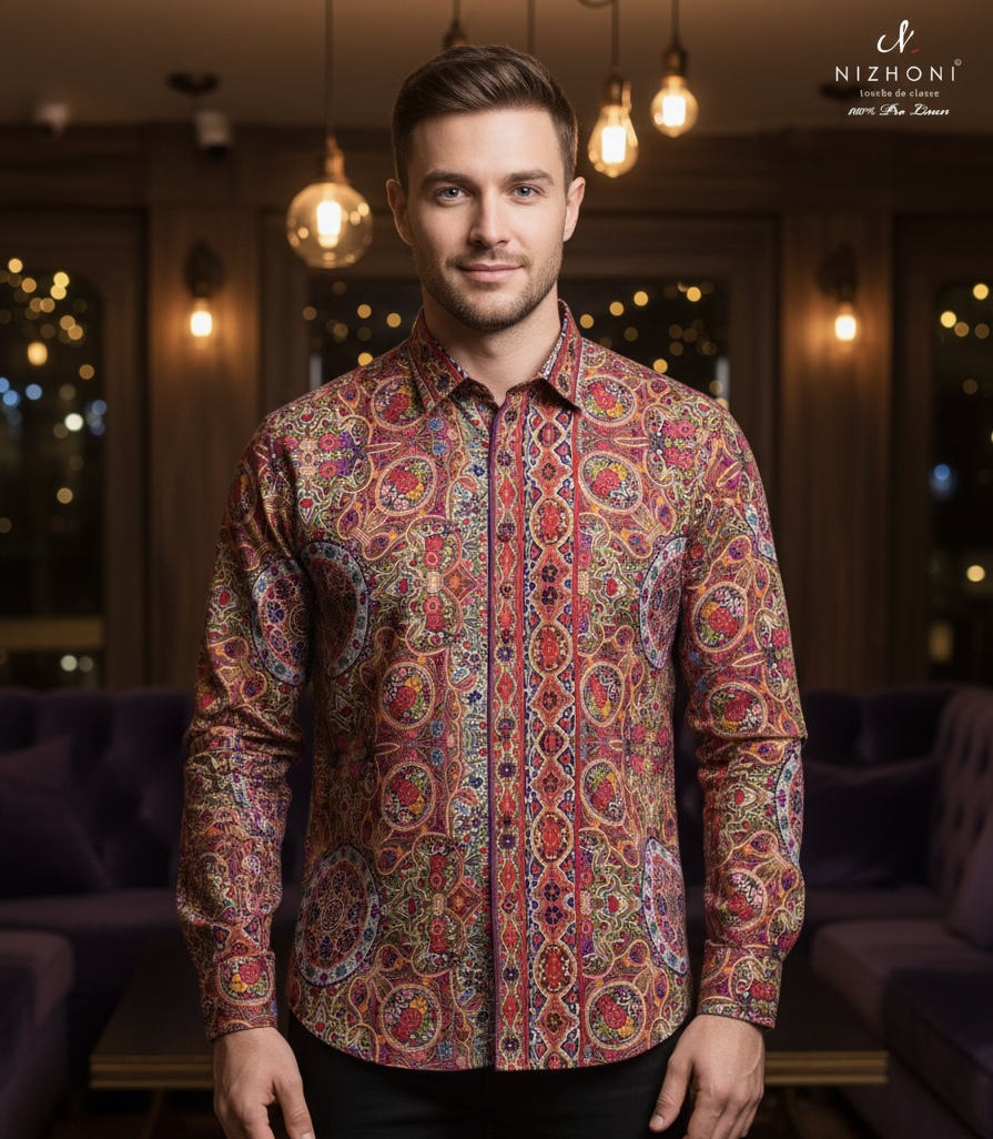 <p>MULTI COLOUR PRINTED FULL SLEEVE SHIRT SLIM FIT&nbsp;</p>